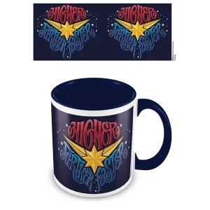 image of Captain Marvel - Higher Further Faster Blue 11oz/315ml Coloured Inner Mug