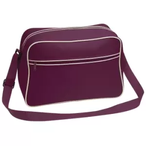 Image of Bagbase Retro Adjustable Shoulder Bag (18 Litres) (One Size) (Burgundy/Sand)