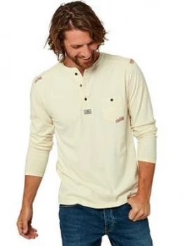 image of Joe Browns Joe Browns Piston Henley, Cream, Size S, Men