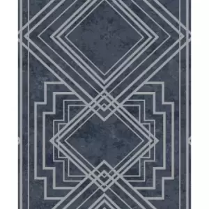 Image of Holden Decor Delano Navy/Silver Wallpaper