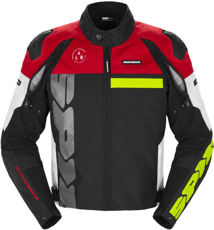 Image of Spidi Progressive Tex Jacket White Red Size S