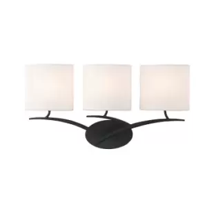 Image of Eve Wall Lamp Switched 3 Light E27, Anthracite With White Oval Shades