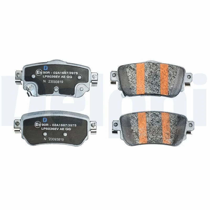 Image of DELPHI LP5036EV Brake pad set with accessories, with anti-squeak plate Brake Pad Set,disc brake (402)