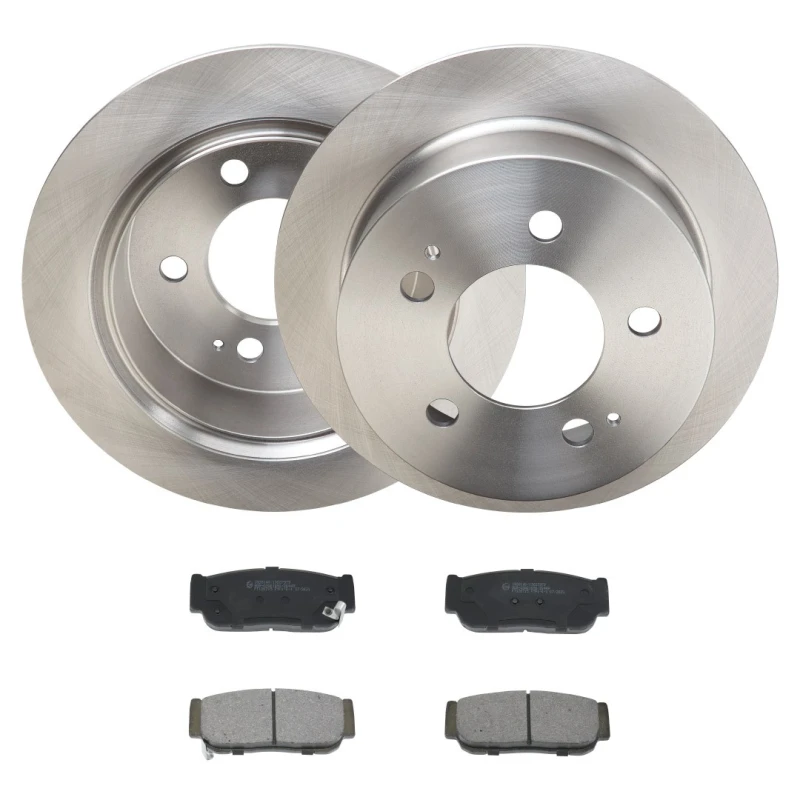 Image of RIDEX 3405B2267 Brake disc and pads set Rear Axle, Brake Disc Type: Solid, with acoustic wear warning Brake Set,disc brakes (3405)