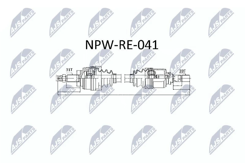 Image of NTY Drive shaft NTY NPW-RE-041