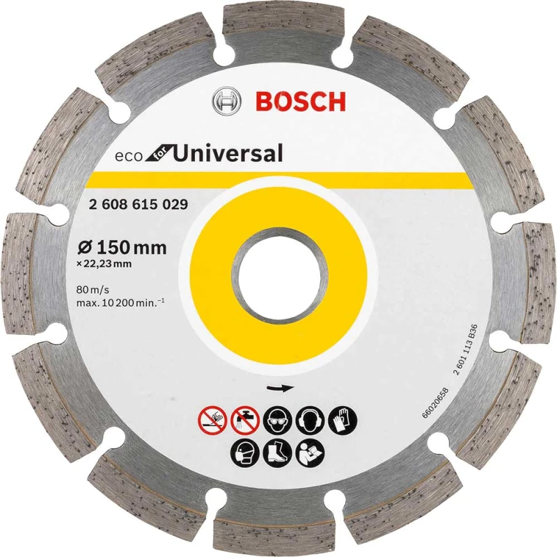 Image of Bosch ECO Universal Segmented Diamond Cutting Disc Pack of 10 2608615042 Diameter: 150mm
