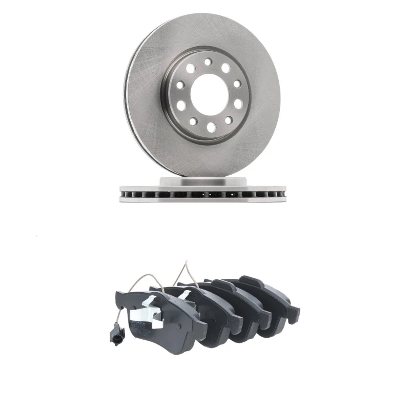 Image of RIDEX 3405B2840 Brake disc and pads set Front Axle, Brake Disc Type: internally vented, incl. wear warning contact Brake Set,disc brakes (3405)