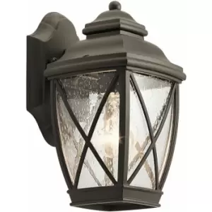 Image of Loops - Outdoor IP44 1 Bulb Wall Light Lantern Olde Bronze LED E27 60W d01824