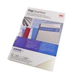 Image of Original GBC PolyClearView A4 Binding Covers 200 Micron Frosted Clear 1 x Pack of 100 Binding Covers