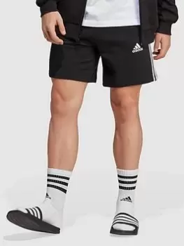 image of adidas Sportswear Sportswear Essentials French Terry 3-Stripes Shorts - Black, Size XS, Men