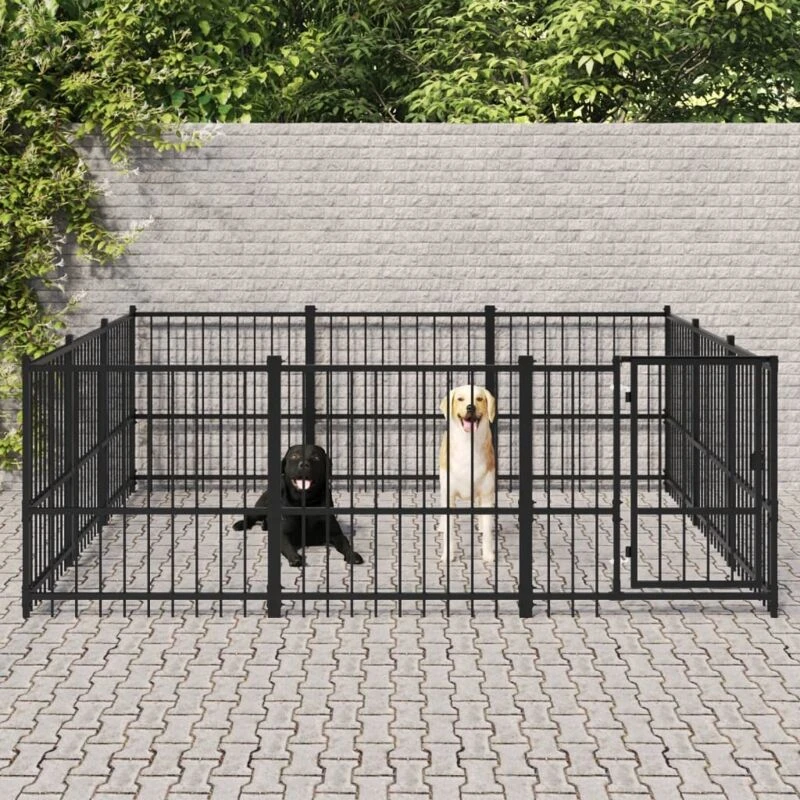 Image of VIDAXL Outdoor Dog Kennel Steel 8.47 m² Vidaxl 3124616