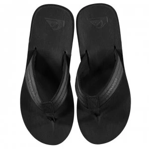 Image of Quiksilver Carver Nubuck Mens Flip Flops - Solid Black
