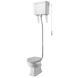 image of Hudson Reed Richmond High Level Pan, Cistern & Flush Pipe Kit - White