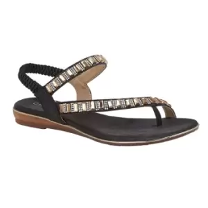 image of Cipriata Womens/Ladies Rita Jewelled Sandals (6 UK) (Black)