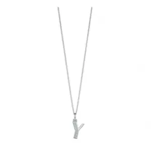 Image of Beginnings Sterling Silver Art Deco Initial Y Cubic Zirconia Pendant P4747C