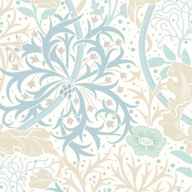 Image of Hoopla Walls Seaweed Garden Soft Blue Smooth Matt Wallpaper