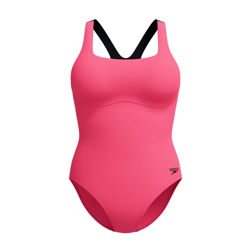 Image of Speedo Womens Flex Band Swimsuit with Built in Swim Bra - Pink Pink 32
