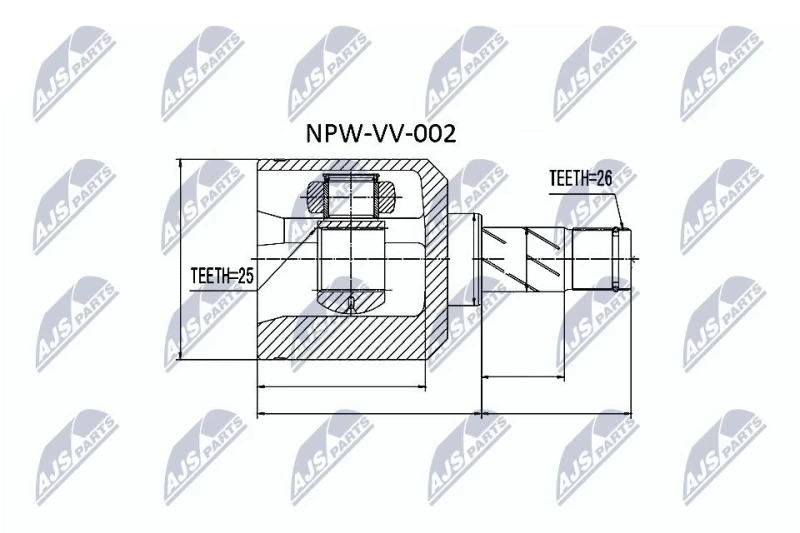 Image of NTY CV joint kit NTY NPW-VV-002