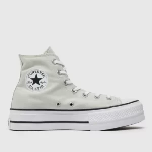 Image of Converse Light Grey Lift Hi Trainers