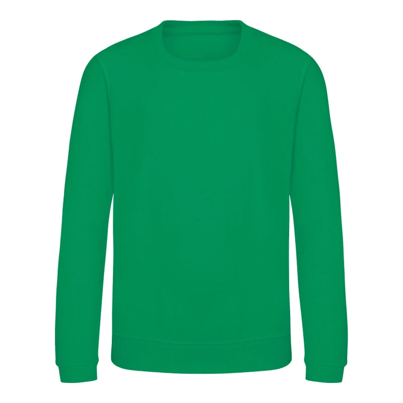 Image of AWDis Just Hoods Sweatshirt in Green Size: 12-13 Years Green Unisex 12-13 Years