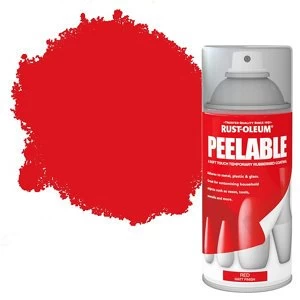Image of Rust-Oleum Peelable Red Matt Spray Paint 150ml