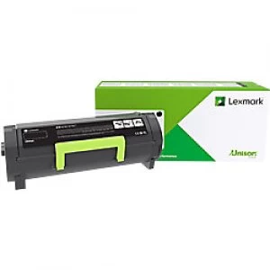 image of Lexmark 58D2U0E Black Laser Toner Ink Cartridge