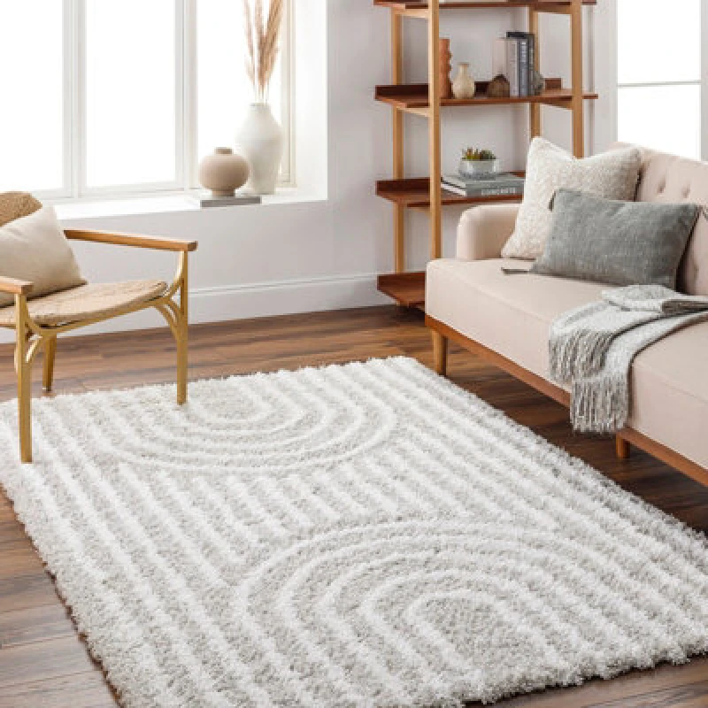 Image of Livabliss Shaggy Modern Plush Pile Light Grey Rug Christina Area Rug 160 X 220 Cm - Easy Care, Non Shedding, Ideal For Living Room & Bedroom