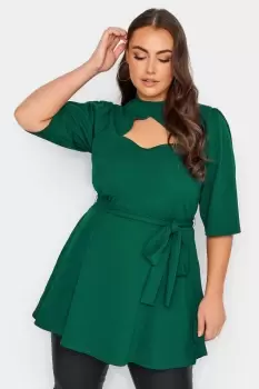 Image of Cut Out Peplum Top