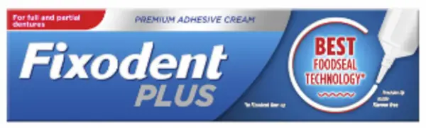 Image of Fixodent Plus Food Seal Flavour Free Denture Adhesive Toothpaste 40g
