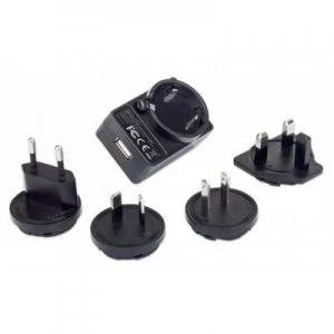 Image of Manhattan 102155 USB charger Mains socket Max. output current 1 A 1 x USB 3.2 1st Gen port A (USB 3.0) incl. AUS adapter, incl. UK adapter, incl. US a