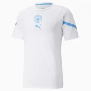 image of PUMA x First Mile Man City Prematch Mens Jersey, White/Light Blue, size 2X Large, Clothing