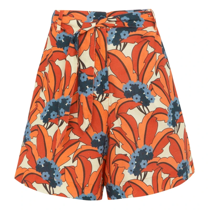 Image of Regatta Womens Orla II Lightweight Summer Shorts 16 - Waist 33' (84cm), Inside Leg 31' Orange Tropical RWJ313-NIQ-16