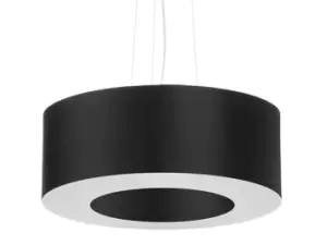 Image of Saturno Cylindrical Pendant Light Black 50cm E27