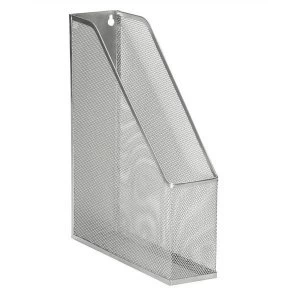 5 Star Office A4 Plus Mesh Magazine Rack Scratch Resistant with Non Marking Rubber Pads Silver