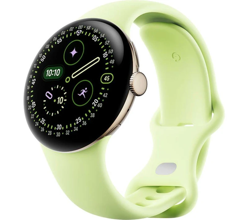 Image of Google Pixel Watch 4 4G LTE - Champagne Gold Aluminium Case with Lemongrass Active Band, 41 mm, Gold,Green 840353933637