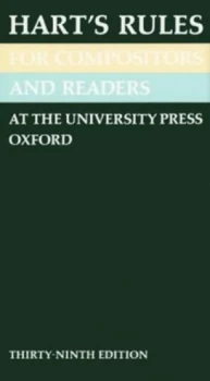 Image of Harts Rules for Compositors and Readers at the University Press Oxford by Horace Hart Book
