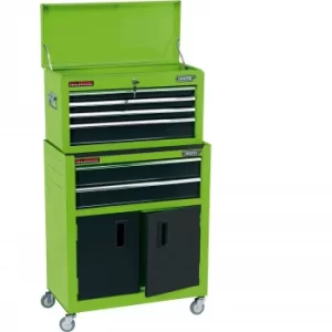 Image of Draper 6 Drawer Roller Cabinet and Tool Chest Combination Green