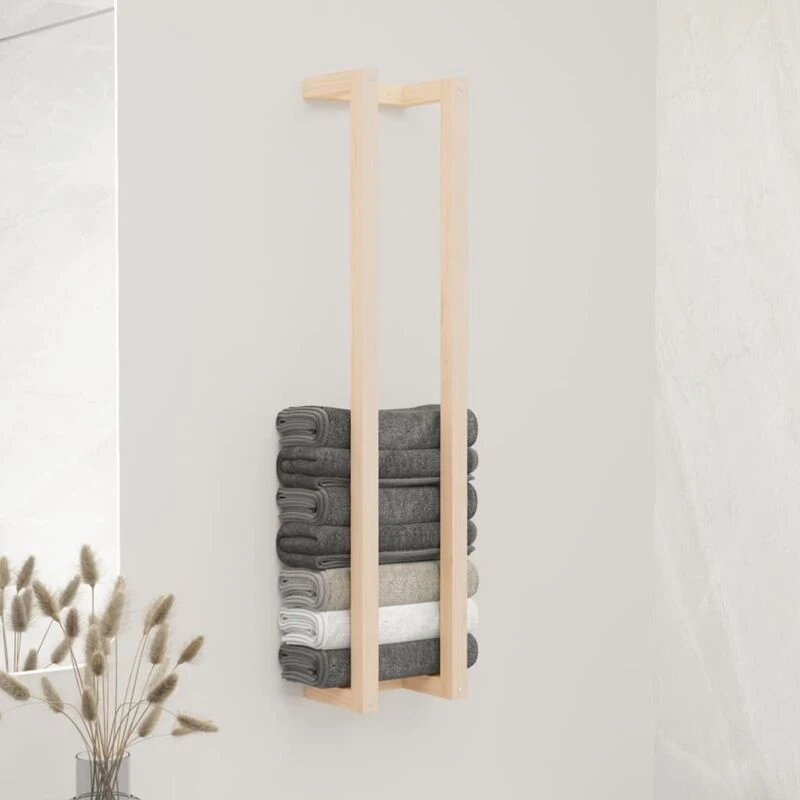 Image of vidaXL Towel Rack 23X18X110cm Solid Wood Pine S, Brown 822402