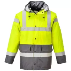 Image of Portwest - S466YGYM - sz M Hi-Vis Contrast Traffic Jacket - Yellow/Grey - Yellow/Grey