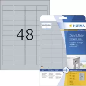 image of Herma 4221 Labels 45.7 x 21.2mm Polyester film Silver 1200 pc(s) Permanent Nameplates Laser, Copier