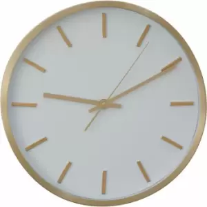 image of Wall Clock Gold / White Finish Frame Clocks For Living Room / Bedroom / Contemporary Style Round Shaped Design Metal Clocks For Hallways 6 x 35 x 35