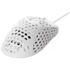 image of DELTACO GAMING WM85 Gaming mouse Corded Optical White 6 Buttons 400 dpi, 800 dpi, 1200 dpi, 1600 dpi, 3200 dpi, 6400 dpi Backlit