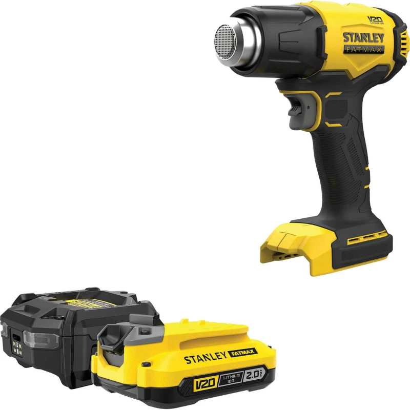 Image of Stanley Fatmax V20 SFMCE530 18v Cordless Hot Air Heat Gun SFMCE530D1 Batteries: 1 x 2ah Li-ion