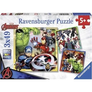 Image of Ravensburger Marvel Avengers Assemble Jigsaw Puzzles - 3 x 49 Piece