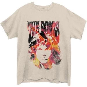 Image of The Doors - Jim Face Fire Unisex Large T-Shirt - Neutral