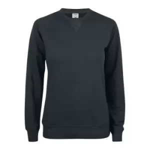 image of Clique Womens/Ladies Premium Round Neck Sweatshirt (S) (Black)