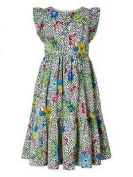 Monsoon Girls Azalea Floral Midi Dress - Multi, Size 11 Years, Women