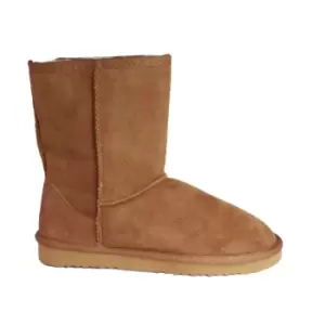 Image of Eastern Counties Leather Womens/Ladies Jodie Sheepskin Short Plain Boots (3 UK) (Chestnut)