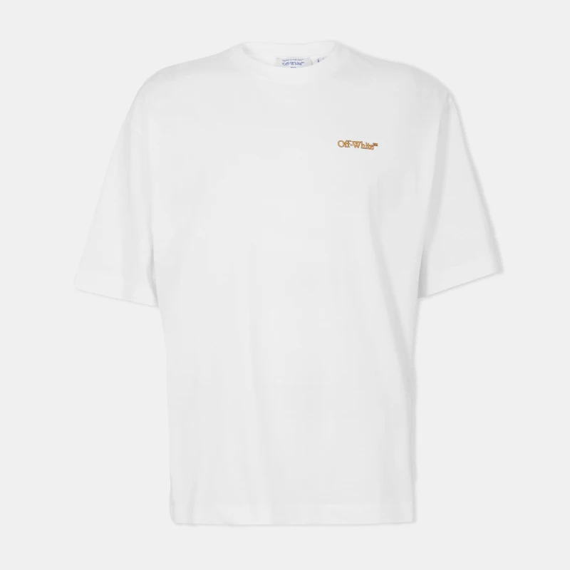 Image of Off White Mens Arrow Skate T-Shirt White-Citrus male XS