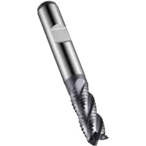 Image of C908 10.00MM HSS-E Flatted Shank Multi Flute Roughing End Mill - Alcrona Coated DIN 844 K
